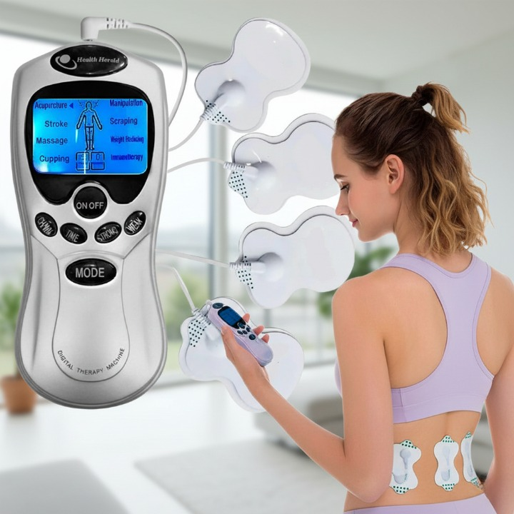 Massageador Elétrico Terapia Digital com Pulso Elétrico Estimulador + Eletrodos