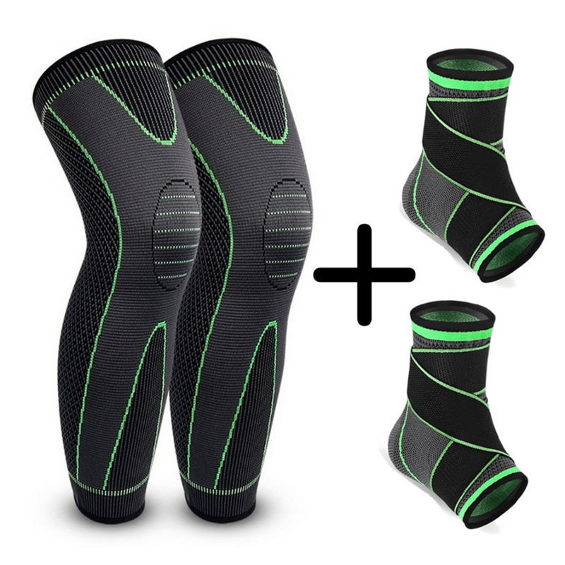 Par De Joelheira e Tornozeleira Ortopédica de Comprenssão e Tornozelo Para todos Esporte Academia
