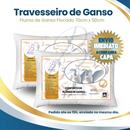 Kit 4 Travesseiro Pluma de Ganso Flocado Em Espuma Confortavel e Macio Antiacaro 70x50cm
